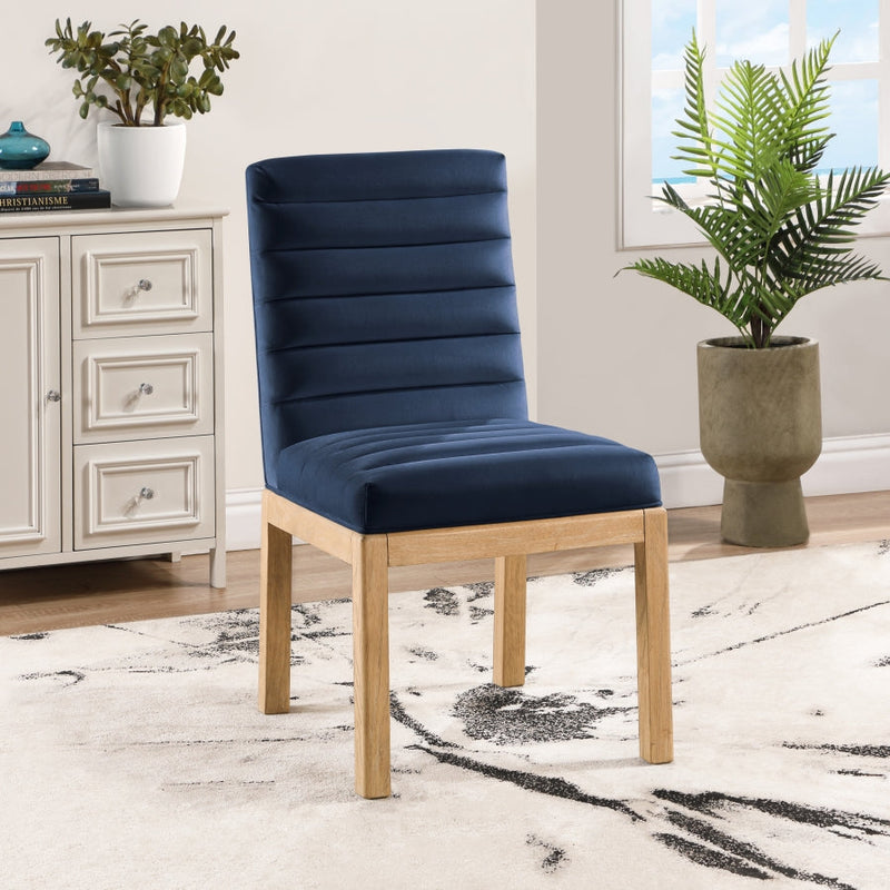 Evelyn Velvet Upholstered Dining Chair in Blue - 901Navy-C