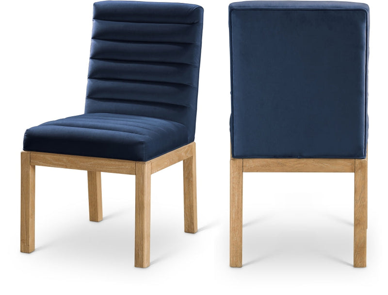 Evelyn Velvet Upholstered Dining Chair in Blue - 901Navy-C