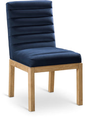 Evelyn Velvet Upholstered Dining Chair in Blue - 901Navy-C