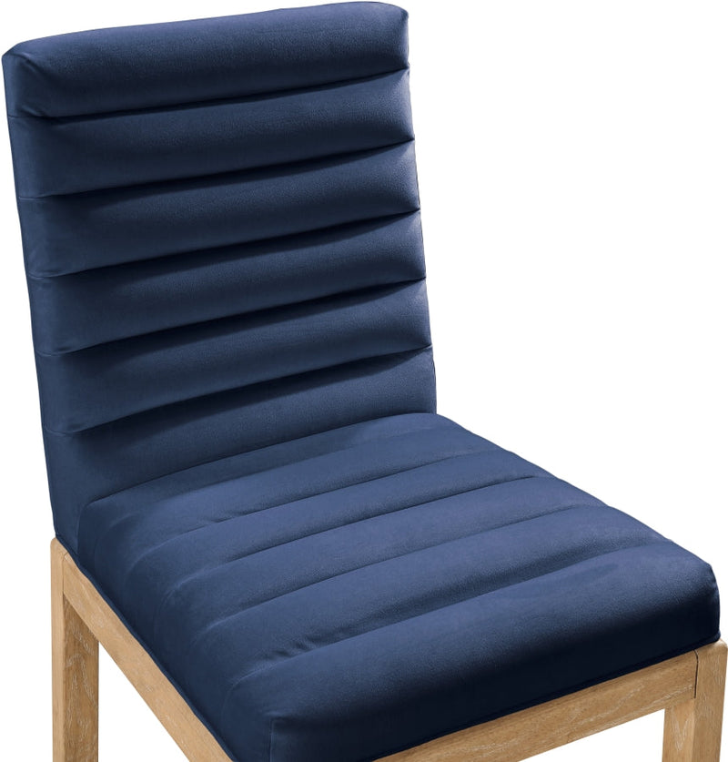 Evelyn Velvet Upholstered Dining Chair in Blue - 901Navy-C