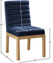 Evelyn Velvet Upholstered Dining Chair in Blue - 901Navy-C