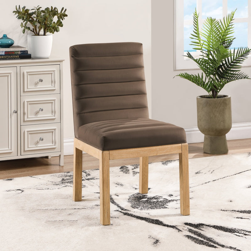Evelyn Velvet Upholstered Dining Chair in Brown - 901Brown-C