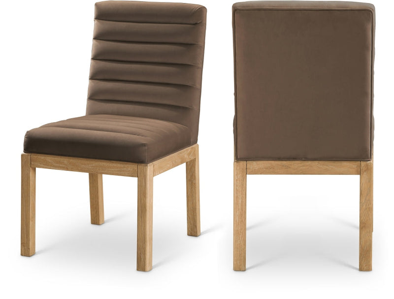 Evelyn Velvet Upholstered Dining Chair in Brown - 901Brown-C