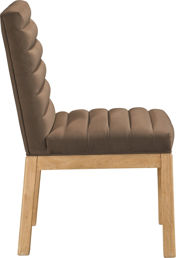 Evelyn Velvet Upholstered Dining Chair in Brown - 901Brown-C