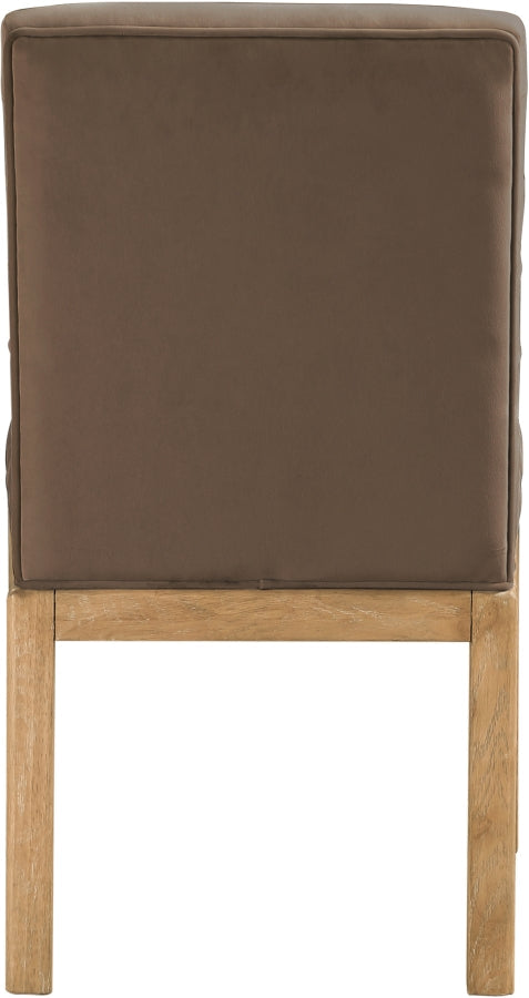 Evelyn Velvet Upholstered Dining Chair in Brown - 901Brown-C