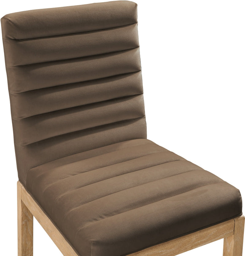 Evelyn Velvet Upholstered Dining Chair in Brown - 901Brown-C