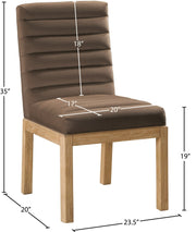 Evelyn Velvet Upholstered Dining Chair in Brown - 901Brown-C