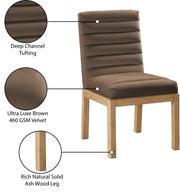 Evelyn Velvet Upholstered Dining Chair in Brown - 901Brown-C