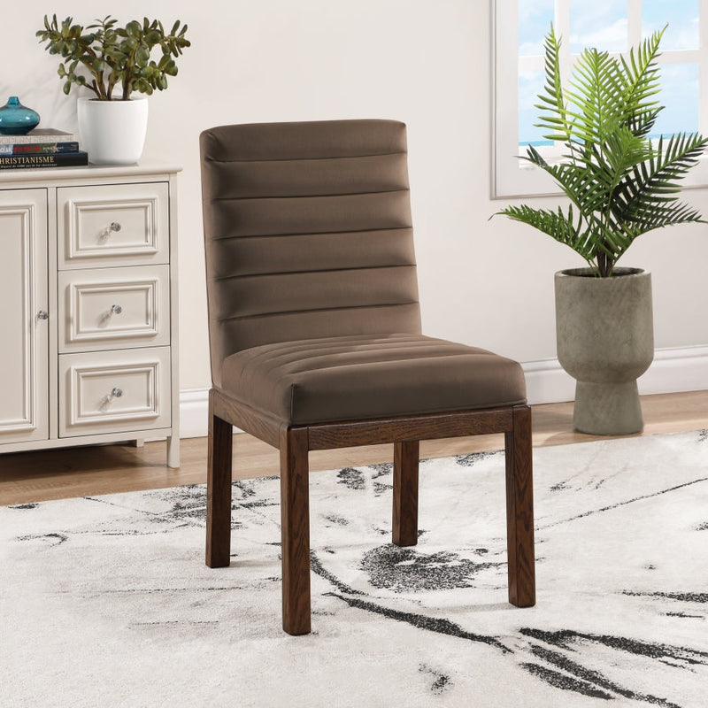 Evelyn Velvet Upholstered Dining Chair in Brown - 903Brown-C