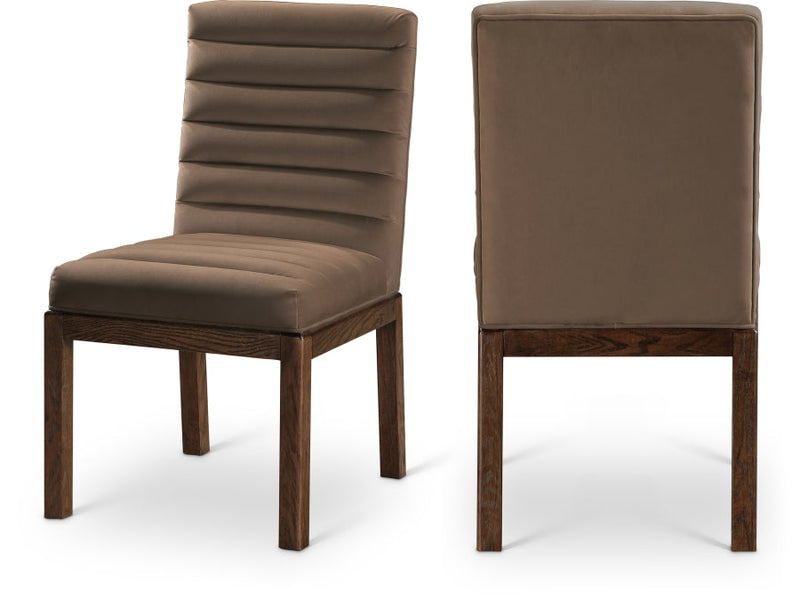 Evelyn Velvet Upholstered Dining Chair in Brown - 903Brown-C