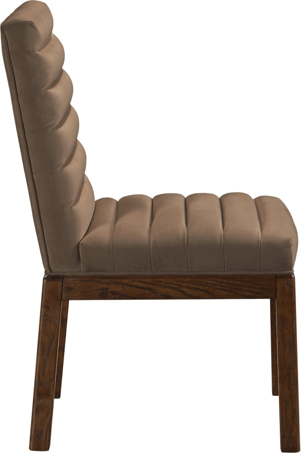 Evelyn Velvet Upholstered Dining Chair in Brown - 903Brown-C