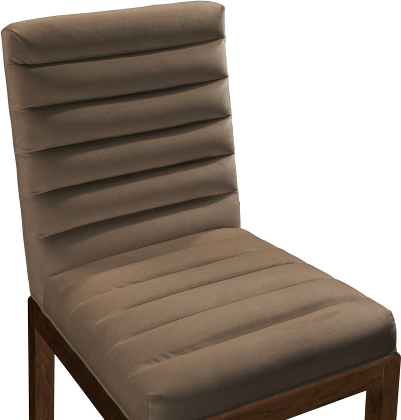 Evelyn Velvet Upholstered Dining Chair in Brown - 903Brown-C