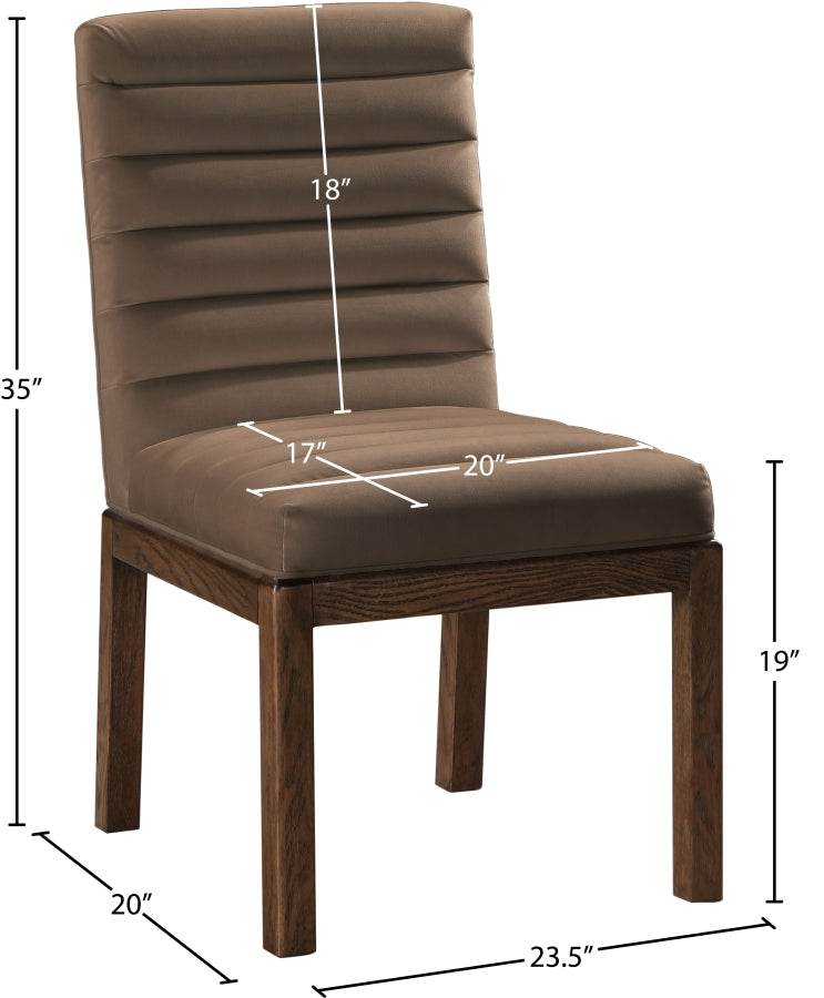 Evelyn Velvet Upholstered Dining Chair in Brown - 903Brown-C