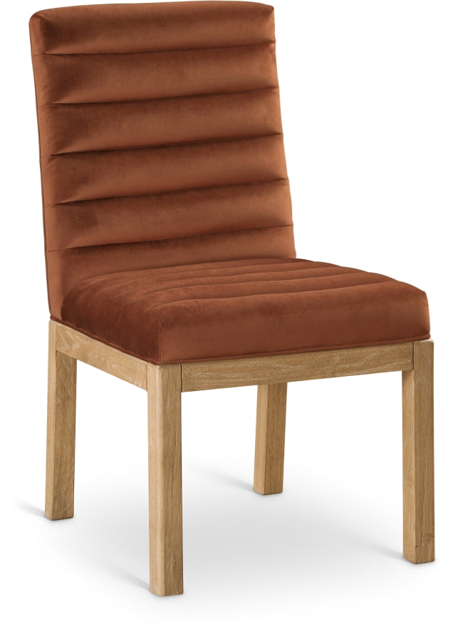 Evelyn Velvet Upholstered Dining Chair in Cognac - 901Cognac-C