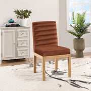 Evelyn Velvet Upholstered Dining Chair in Cognac - 901Cognac-C