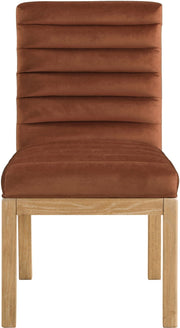 Evelyn Velvet Upholstered Dining Chair in Cognac - 901Cognac-C