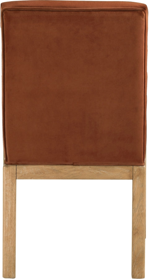 Evelyn Velvet Upholstered Dining Chair in Cognac - 901Cognac-C