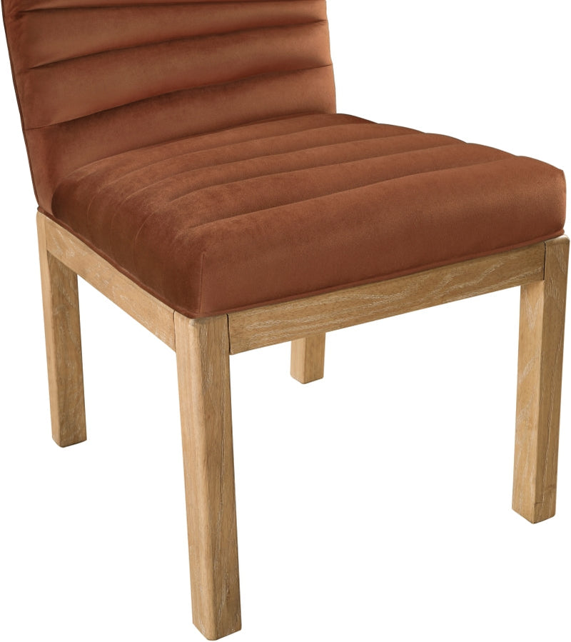 Evelyn Velvet Upholstered Dining Chair in Cognac - 901Cognac-C