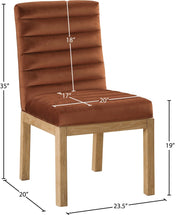 Evelyn Velvet Upholstered Dining Chair in Cognac - 901Cognac-C