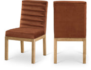Evelyn Velvet Upholstered Dining Chair in Cognac - 901Cognac-C