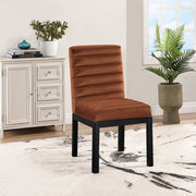 Evelyn Velvet Upholstered Dining Chair in Cognac - 902Cognac-C
