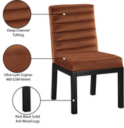 Evelyn Velvet Upholstered Dining Chair in Cognac - 902Cognac-C