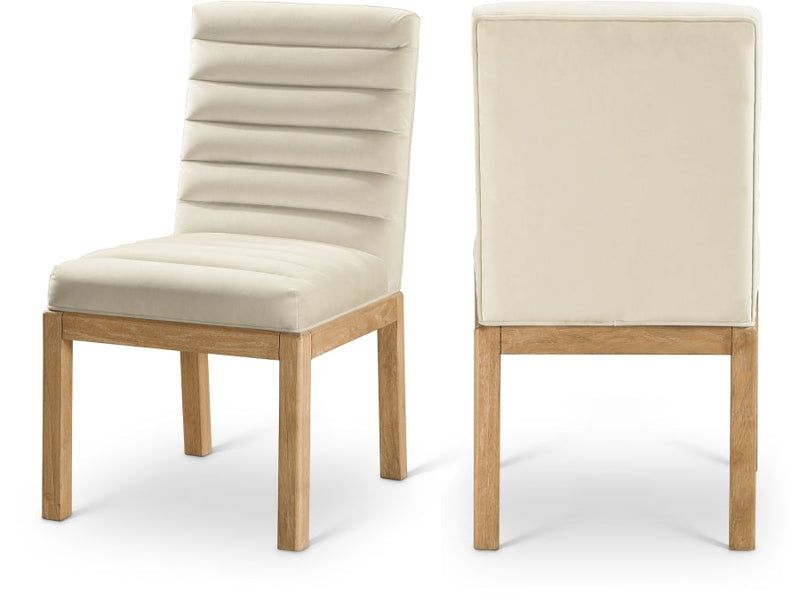 Evelyn Velvet Upholstered Dining Chair in Cream - 901Cream-C