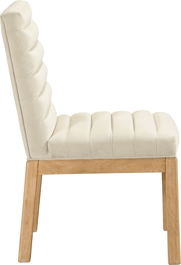 Evelyn Velvet Upholstered Dining Chair in Cream - 901Cream-C