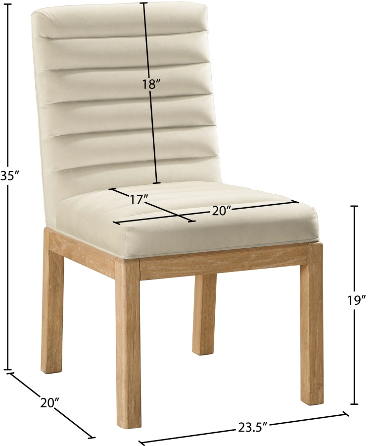 Evelyn Velvet Upholstered Dining Chair in Cream - 901Cream-C
