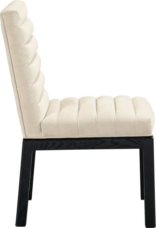 Evelyn Velvet Upholstered Dining Chair in Cream - 902Cream-C