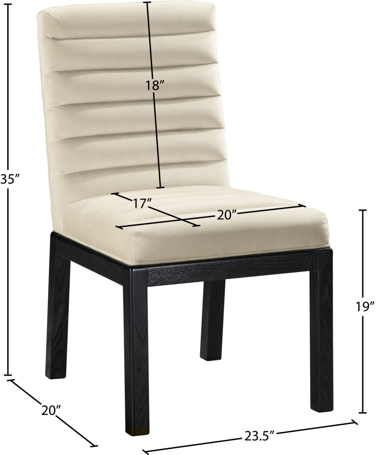 Evelyn Velvet Upholstered Dining Chair in Cream - 902Cream-C