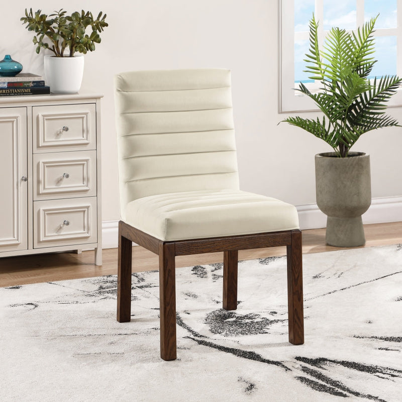 Evelyn Velvet Upholstered Dining Chair in Cream - 903Cream-C