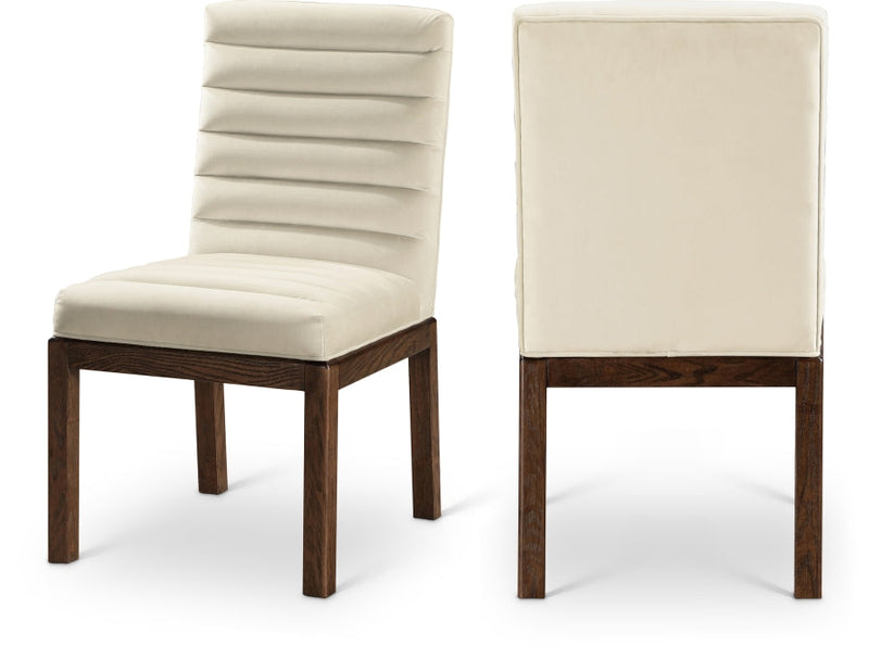 Evelyn Velvet Upholstered Dining Chair in Cream - 903Cream-C