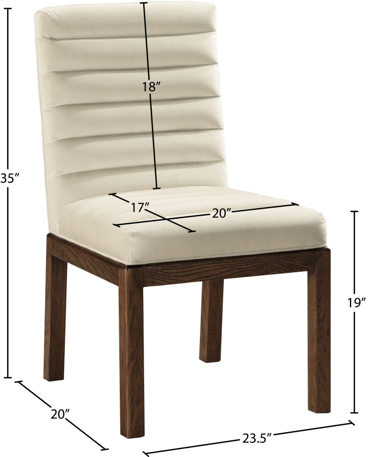 Evelyn Velvet Upholstered Dining Chair in Cream - 903Cream-C