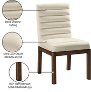 Evelyn Velvet Upholstered Dining Chair in Cream - 903Cream-C