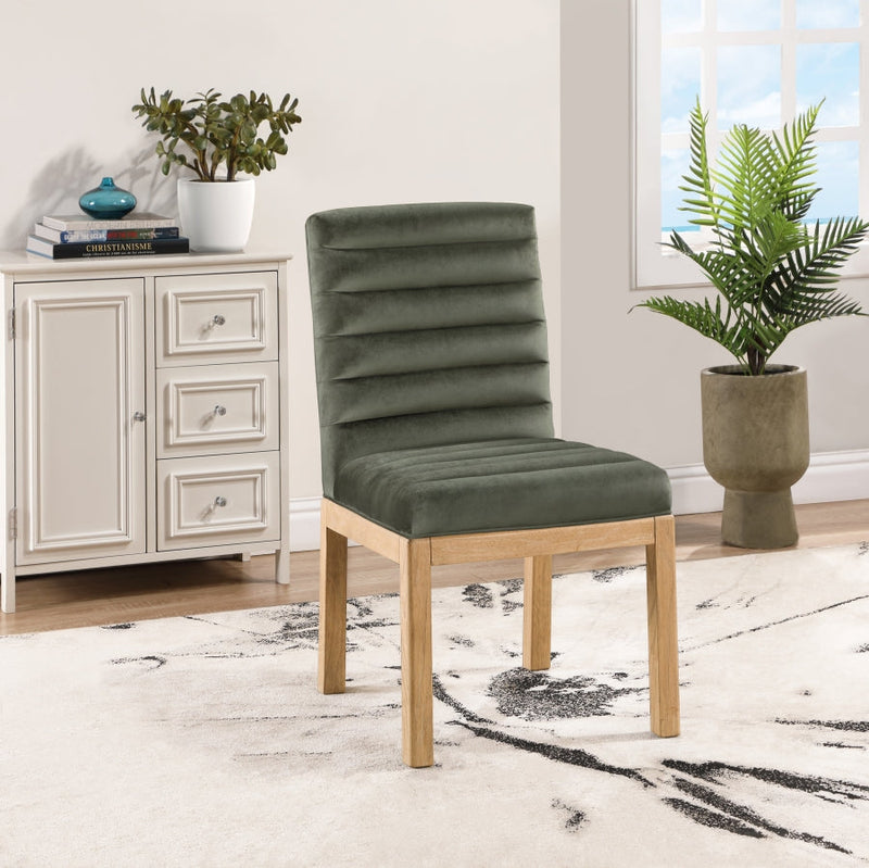 Evelyn Velvet Upholstered Dining Chair in Green - 901Green-C