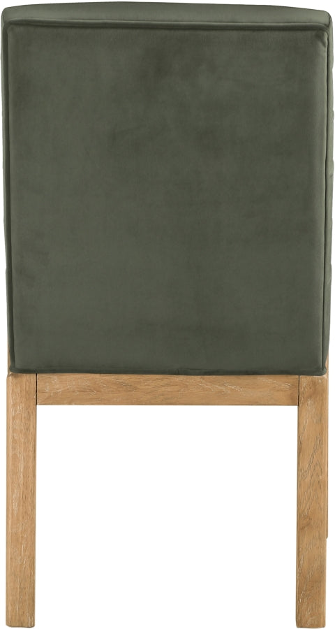Evelyn Velvet Upholstered Dining Chair in Green - 901Green-C