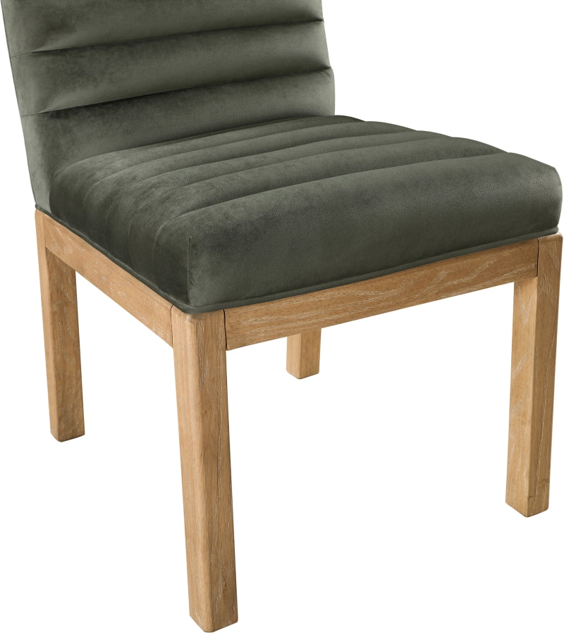 Evelyn Velvet Upholstered Dining Chair in Green - 901Green-C