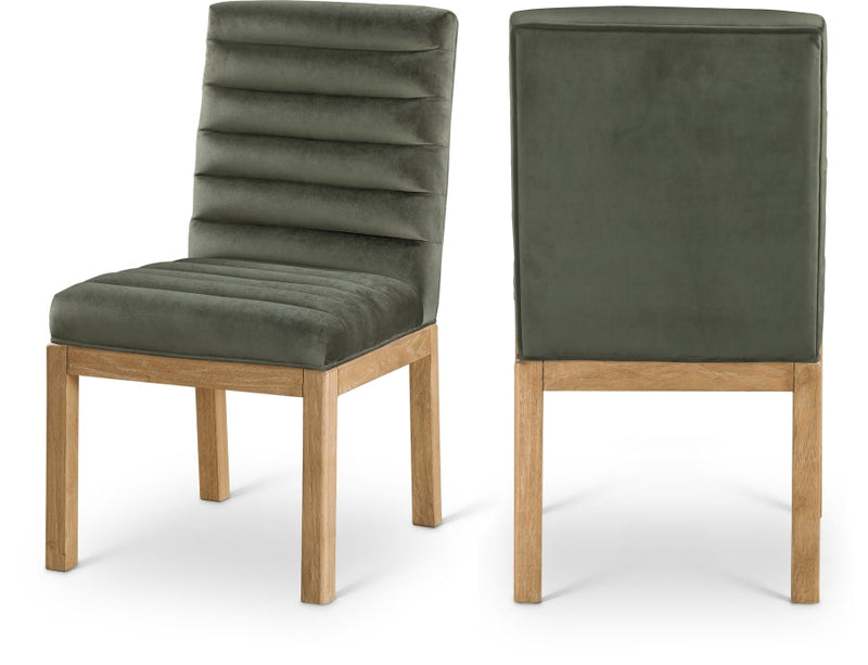 Evelyn Velvet Upholstered Dining Chair in Green - 901Green-C