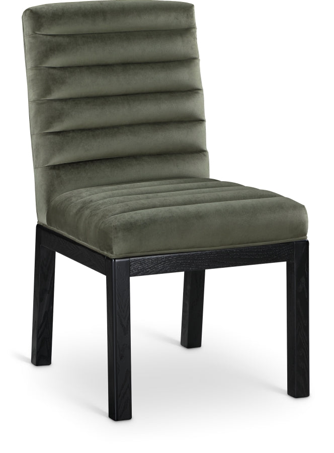 Evelyn Velvet Upholstered Dining Chair in Green - 902Green-C
