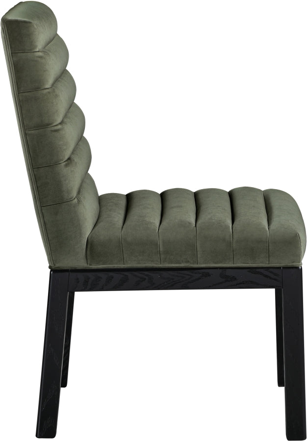 Evelyn Velvet Upholstered Dining Chair in Green - 902Green-C