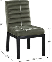 Evelyn Velvet Upholstered Dining Chair in Green - 902Green-C