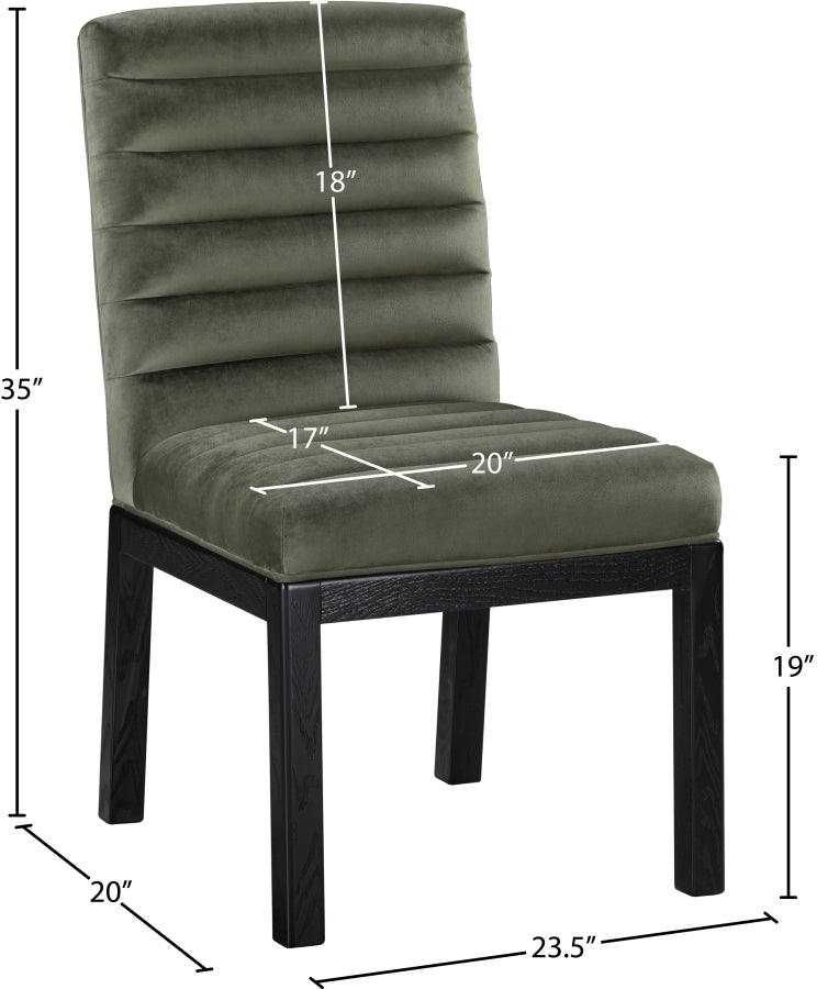 Evelyn Velvet Upholstered Dining Chair in Green - 902Green-C