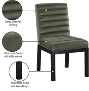 Evelyn Velvet Upholstered Dining Chair in Green - 902Green-C