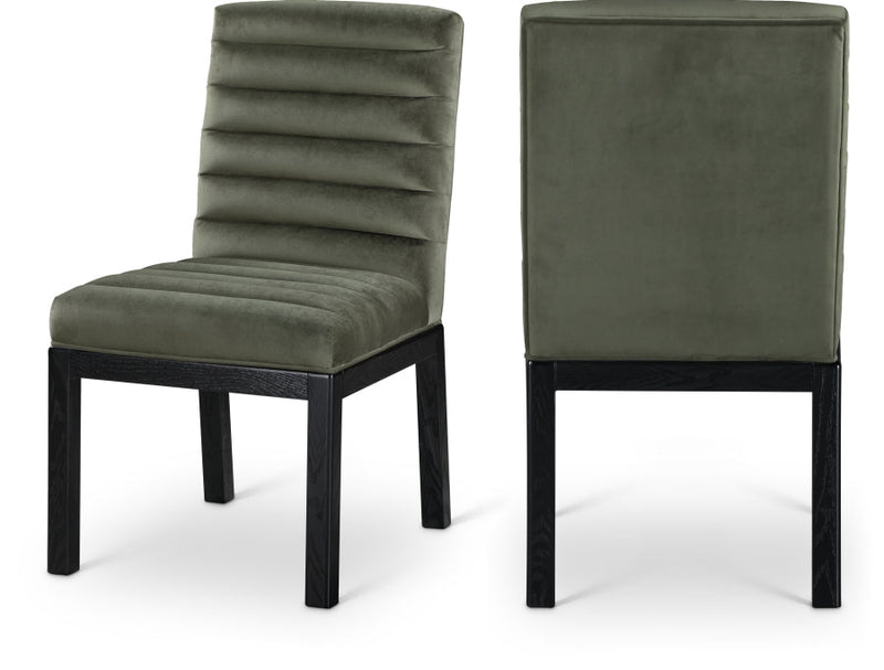 Evelyn Velvet Upholstered Dining Chair in Green - 902Green-C