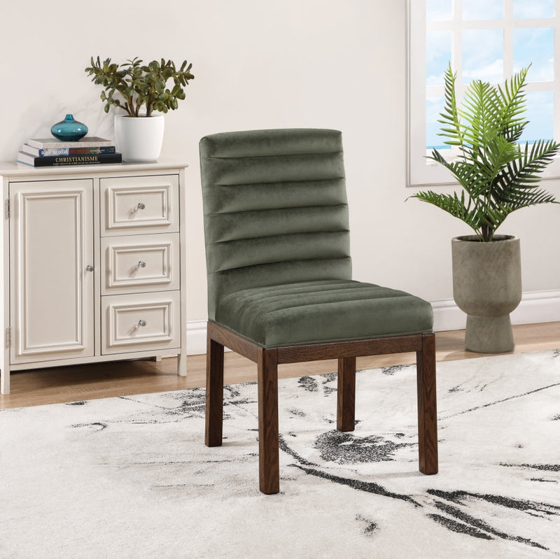 Evelyn Velvet Upholstered Dining Chair in Green - 903Green-C