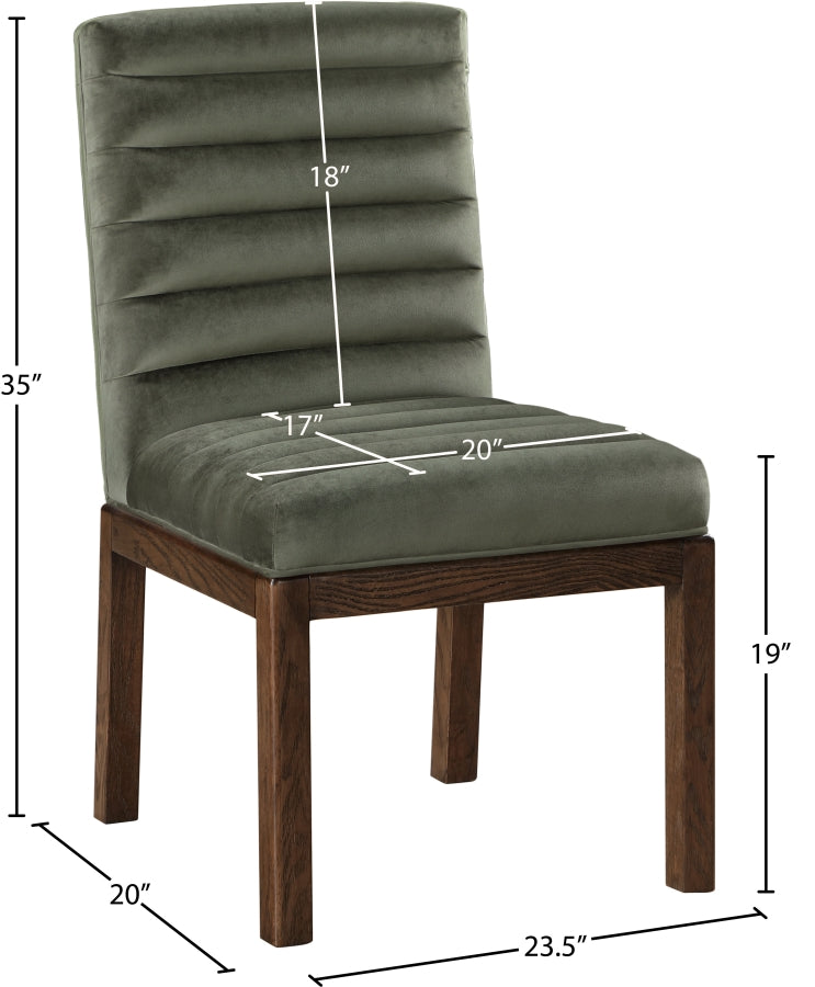 Evelyn Velvet Upholstered Dining Chair in Green - 903Green-C