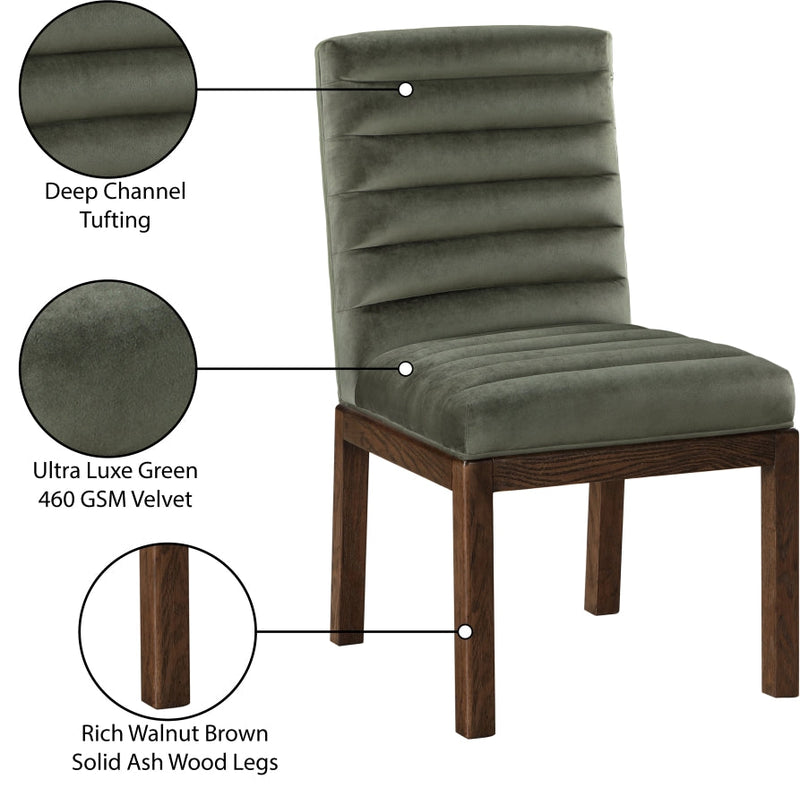 Evelyn Velvet Upholstered Dining Chair in Green - 903Green-C