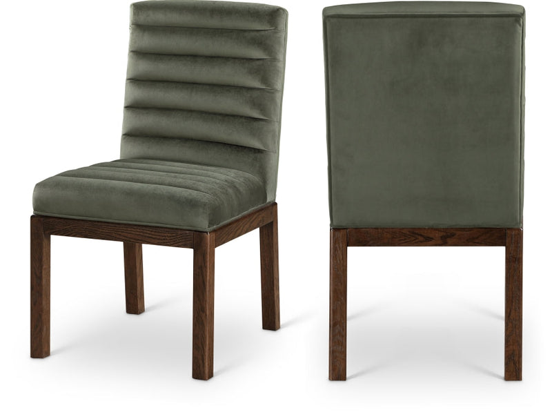 Evelyn Velvet Upholstered Dining Chair in Green - 903Green-C