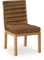 Evelyn Velvet Upholstered Dining Chair in Saddle - 901Saddle-C